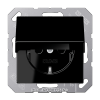 Розетка с/з с крышкой IP44, цвет Черный, JUNG A500