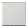 Выключатель 2-клавишный проходной ( с двух мест), цвет Светло-серый, JUNG LS990 