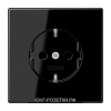 Розетка с/з с защитными шторками (безвинтовой зажим), цвет Черный, JUNG LS990 