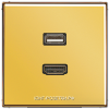 JUNG LS 990 Имитация золота Розетка HDMI+USB