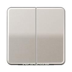 Выключатель 2-клавишный проходной ( с двух мест), цвет Платина, JUNG CD500/CD Plus