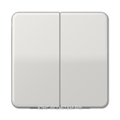 Выключатель 2-клавишный, цвет Светло-серый, JUNG CD500/CD Plus