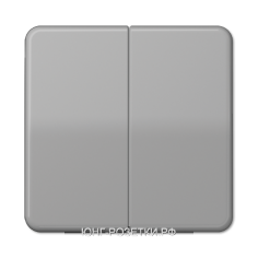 Выключатель 2-клавишный, цвет Серый, JUNG CD500/CD Plus