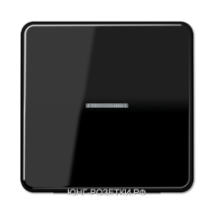 Выключатель 1-клавишный проходной с подсветкой (с двух мест), цвет Черный, JUNG CD500/CD Plus
